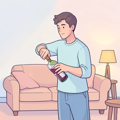 彼、瓶の蓋を開けてワインを注いだ - Bildwörterbuch