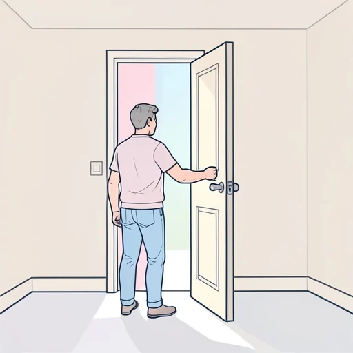 彼がドアを開けました。 - Dizionario illustrato