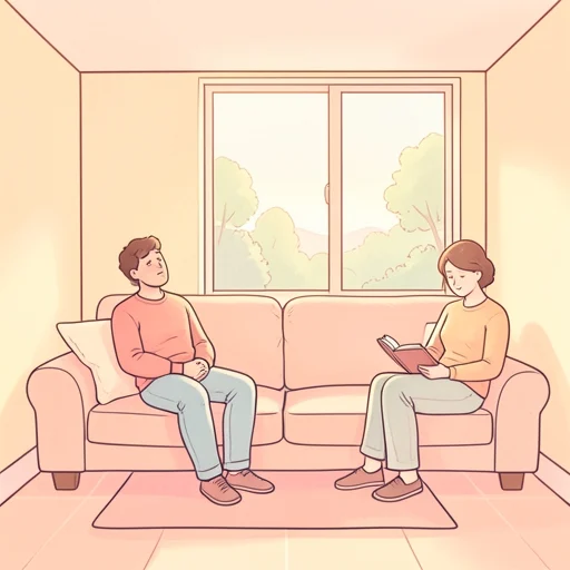 彼が居てくれて安心した - Bildwörterbuch