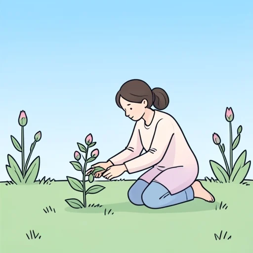 彼、春になって花芽が出てきた - Bildwörterbuch