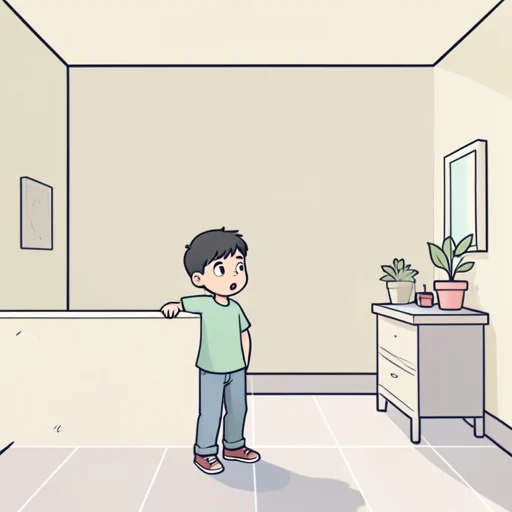彼、塀の向こうに誰かいるのに気づいた - Bildwörterbuch