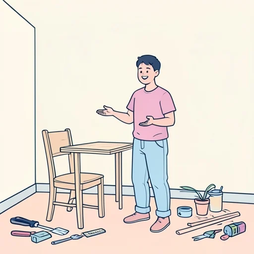 彼、ほぼ完成したって言った - Bildwörterbuch