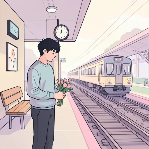 彼、いつまでも彼女を待ってると誓った - Bildwörterbuch