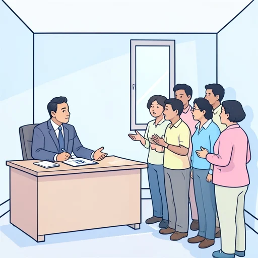 彼、住民の声を聞いて政策を変えた - Bildwörterbuch