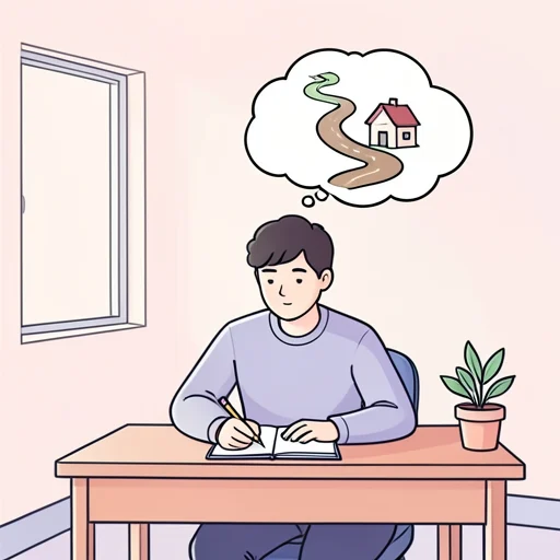 彼、考えが深まるのを待ってから答えを出した - Bildwörterbuch