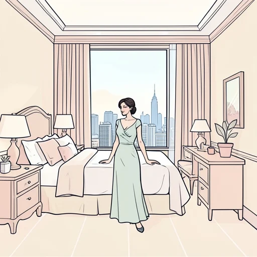 彼女は豪華なホテルに泊まった - Bildwörterbuch