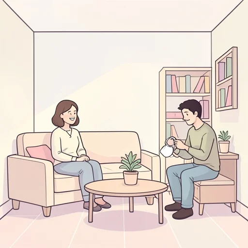 彼女は彼の振る舞いがたまらなく好きだ - Bildwörterbuch