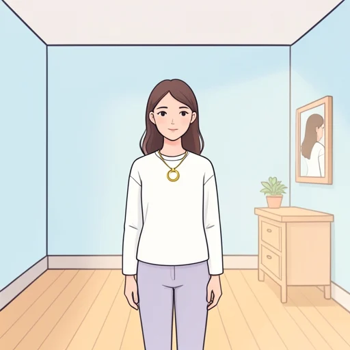 彼女は首に金の輪をかけてる - Bildwörterbuch