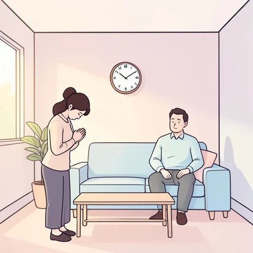 彼女は遅れてすみませんと言った - Bildwörterbuch