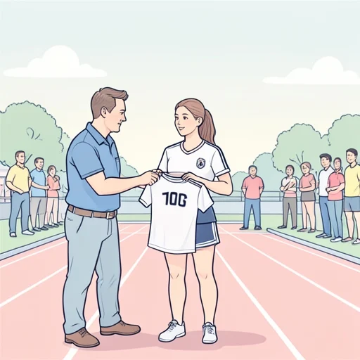 彼女は陸上大会の選手に選ばれた - Bildwörterbuch