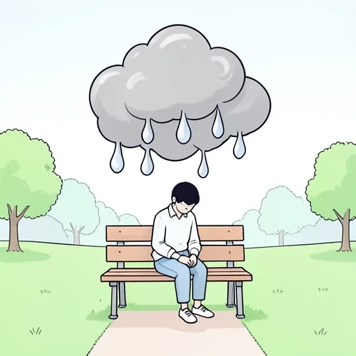 彼の人生に悲しみが重なる - Bildwörterbuch