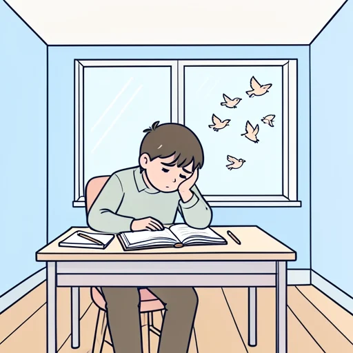 彼の集中力が欠けてきた - Bildwörterbuch