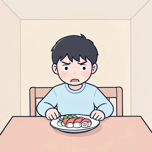彼はこの食物が苦手だ - Bildwörterbuch