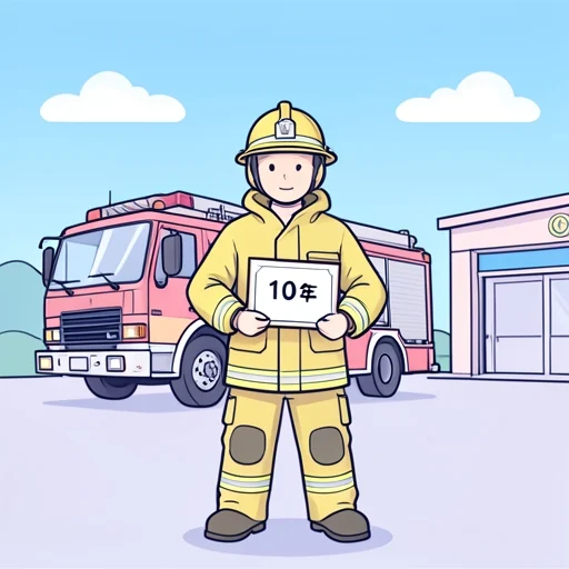 彼は消防士として10年働いた - Bildwörterbuch