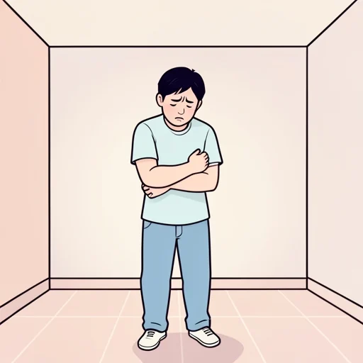 彼は脇腹が痛んだ - Bildwörterbuch