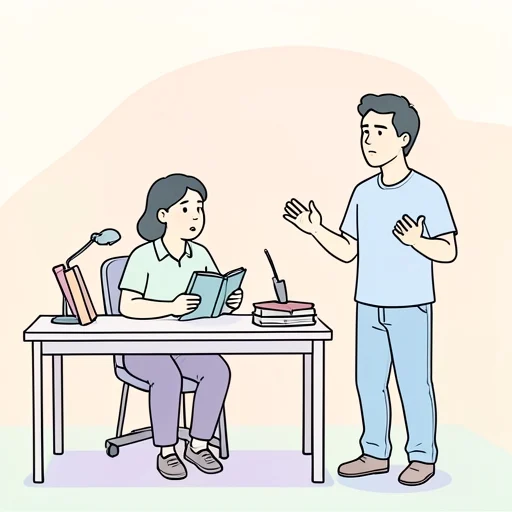 彼、借りた本いつ返すか言ってくれない - Bildwörterbuch