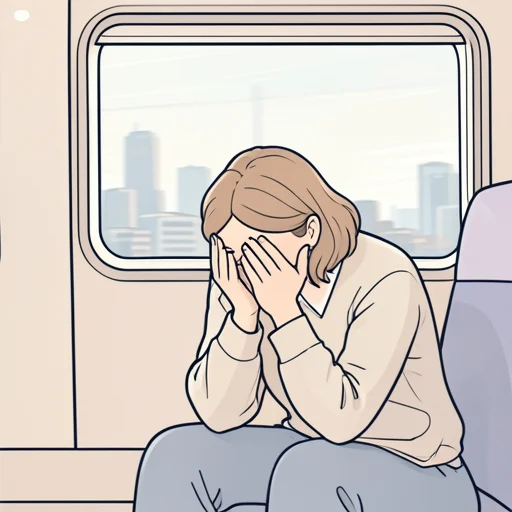彼、今朝電車で重大なミスを犯したらしくて反省してるって - Bildwörterbuch