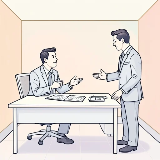 彼、企画について上司に諮った - Bildwörterbuch