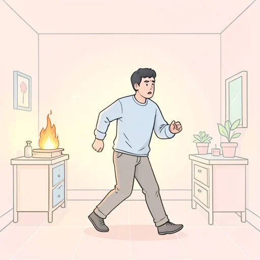 彼、危険を察知してすぐに退いた - Bildwörterbuch
