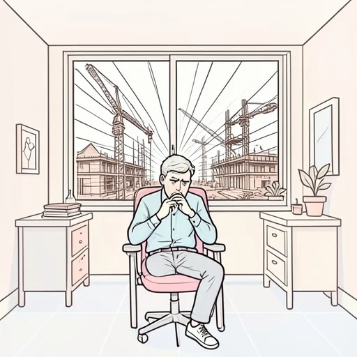 彼、近所の騒音問題に悩まされてる - Bildwörterbuch
