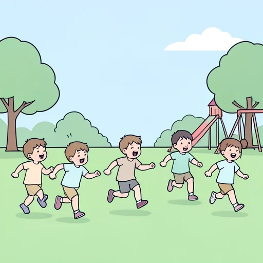 彼、子供たちは鬼ごっこをして遊んだ - Bildwörterbuch
