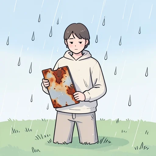 彼、この金属は錆びやすい - Bildwörterbuch