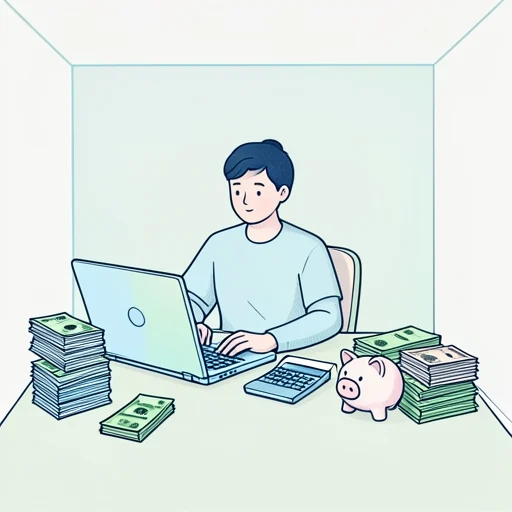 彼、今年の予算を厳しく管理してる - Bildwörterbuch