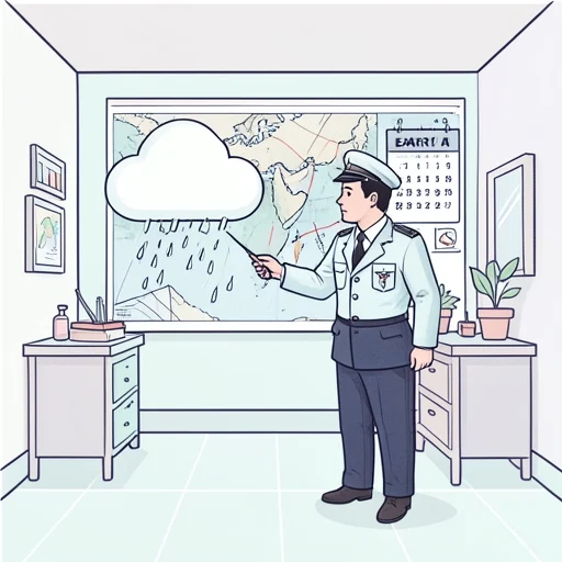 彼、今年は梅雨入りが早いって気象予報士が言ってた - Bildwörterbuch