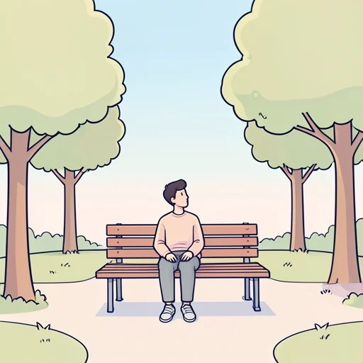 彼、公園のベンチに座ってぼーっとしてた - Bildwörterbuch