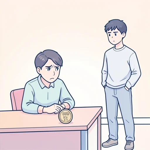彼に1000円借りてるんだけど、返してもらえない - Bildwörterbuch