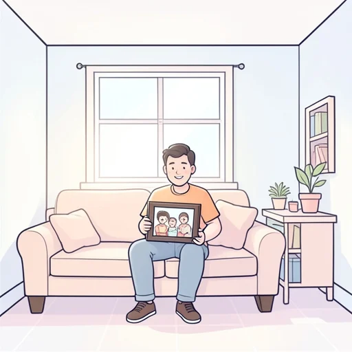 彼にとって家族は何よりも大切な宝だ - Bildwörterbuch