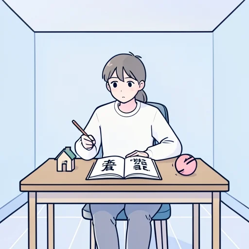 彼、日本文法の名詞と動詞の違いを学んだ - Bildwörterbuch