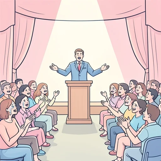彼の演説は多くの人を感動させた - Bildwörterbuch