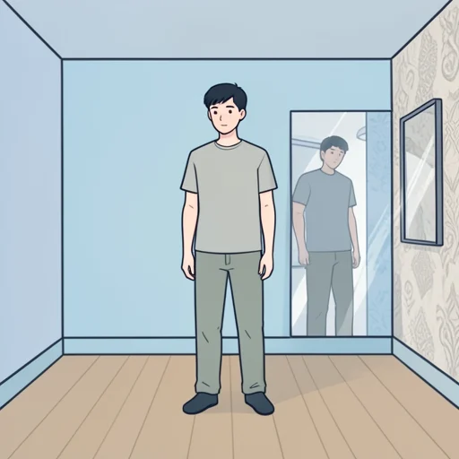 彼の服装は少し地味すぎる - Bildwörterbuch