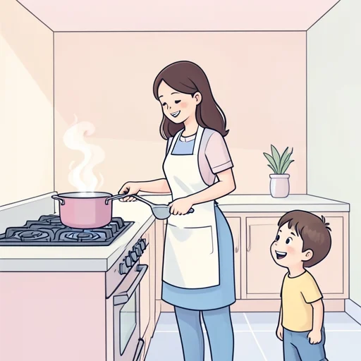 彼の母親は料理が上手だ - Bildwörterbuch