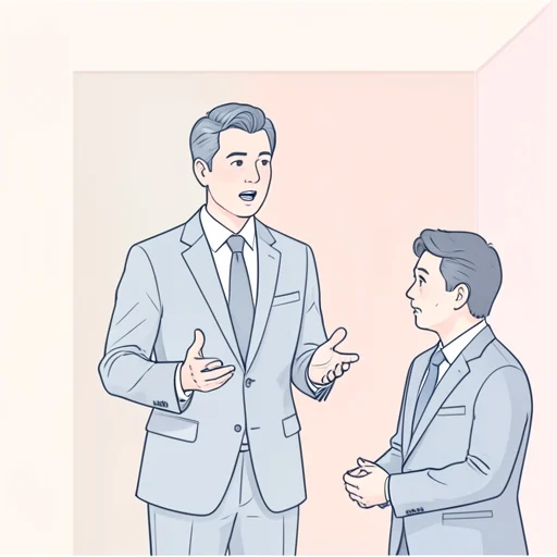 彼の話し方は丁寧だけど、少し硬い感じがする - Illustrated Dictionary