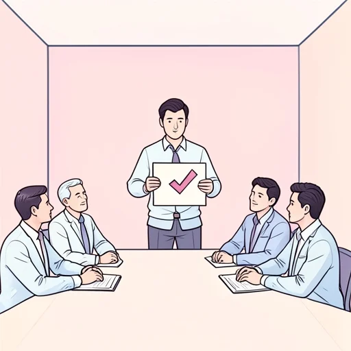 彼の判断は可とされる - Bildwörterbuch