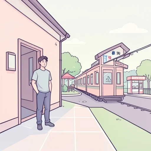 彼の家から駅周辺一帯が彼のテリトリーだ - Bildwörterbuch