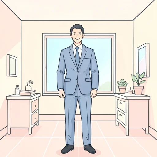彼の衣服はいつも奇麗だ - Bildwörterbuch