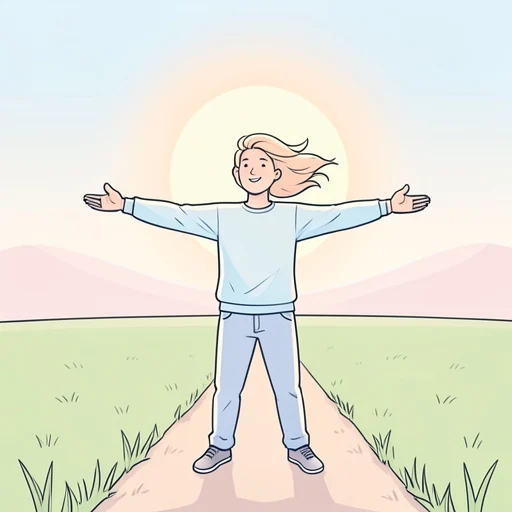 彼の心には希望が満ちていて前向きな姿勢が印象的だった - Bildwörterbuch