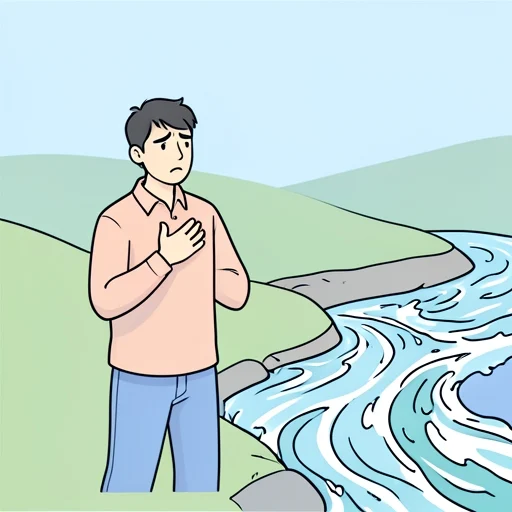 彼の心は濁流のように荒れていた - Bildwörterbuch