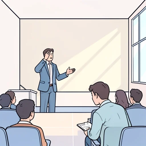 彼の講演はとても説得力があって聞いてて飽きなかった - Bildwörterbuch