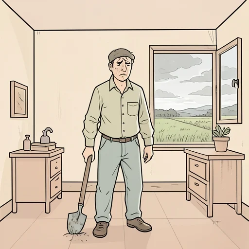 彼の農家の暮らしは厳しそうだ - Bildwörterbuch