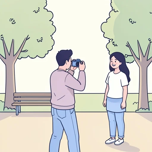 彼の写真を撮った - Bildwörterbuch