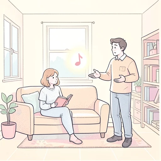 彼のその発言は彼女にとって心当たりがあるようだった - Bildwörterbuch