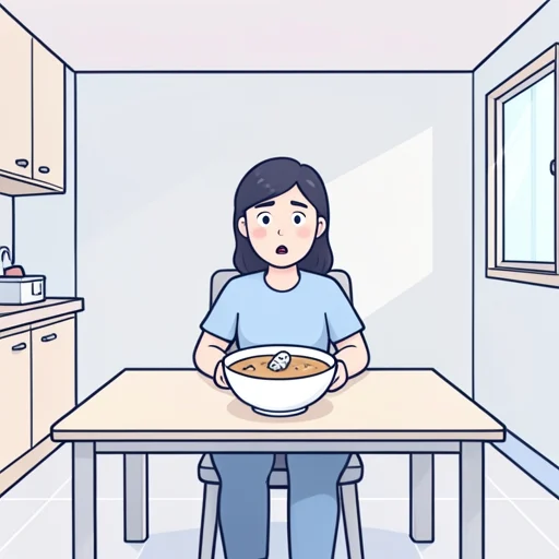 彼のスープに異物が混ざってた - Bildwörterbuch