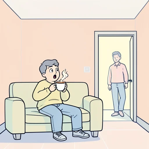 彼の突然の来訪に驚きを隠せなかった - Bildwörterbuch