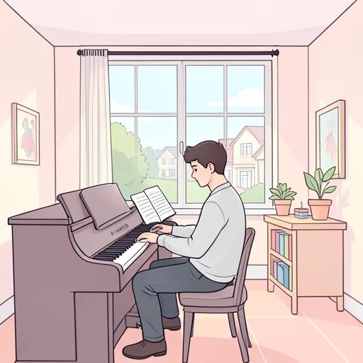彼、オリジナルの曲を作曲した - Bildwörterbuch