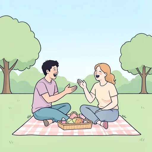 彼、お互い様だねって笑い合った - Bildwörterbuch