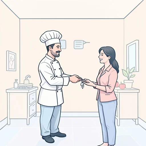 彼、プロの料理人として独立した - Bildwörterbuch